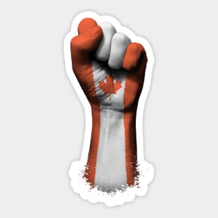 Flag of Canada on a Raised Clenched Fist Sticker